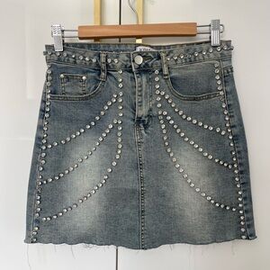 Kiwi Studded Denim Skirt